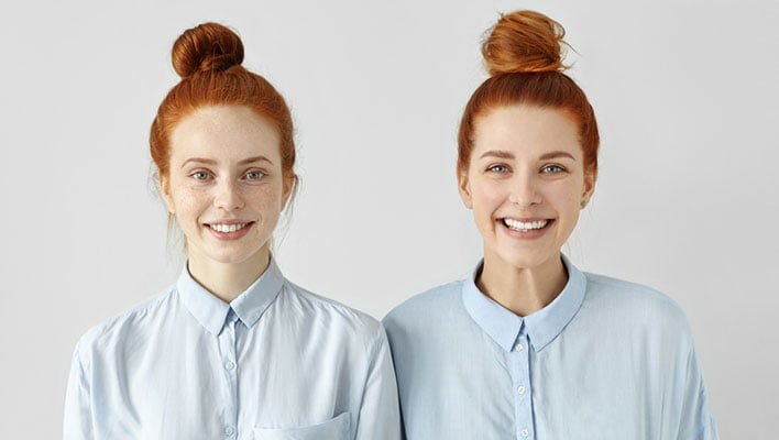 two beautiful girls smiling